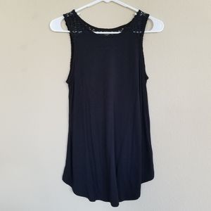 Old Navy Black tank top with lace detailed back.
